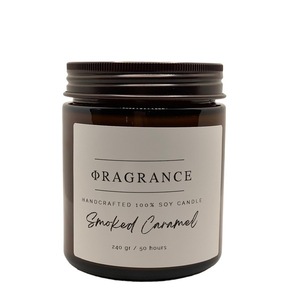 HANDCRAFTED 100% SOY WAX SMOKED CARAMEL - αρωματικά κεριά