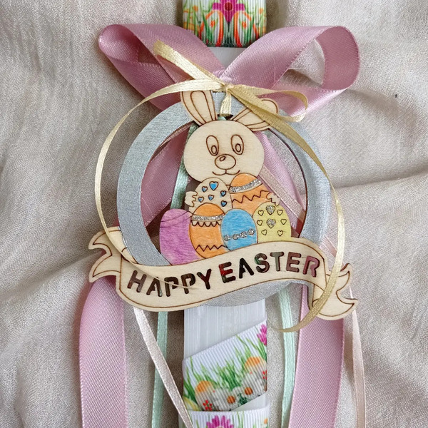 Happy Easter αρωματική λαμπάδα 30 εκ - κορίτσι, λαμπάδες, για παιδιά, για μωρά - 4
