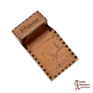 Χειροποίητη Ξύλινη Θήκη Τσιγάρων ''Μικρός Πρίγκιπας'', διάσταση: 10Χ6Χ3 εκ. - ξύλο, μικρός πρίγκιπας, καπνοθήκες, φελλός - 3