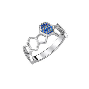 Χειροποίητο δαχτυλίδι με ζιρκόν από ασήμι 925|Blue Passion - ασήμι 925, γεωμετρικά σχέδια, βεράκια, επιπλατινωμένα, φθηνά - 3