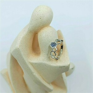 Χειροποίητο δαχτυλίδι με ζιρκόν από ασήμι 925|Blue Passion - ασήμι 925, γεωμετρικά σχέδια, βεράκια, επιπλατινωμένα, φθηνά - 4