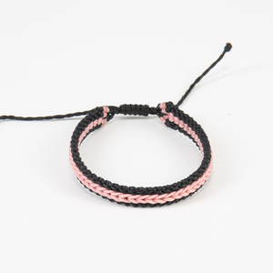 Μακραμέ βραχιόλια ανδρικά μαύρα με ροζ, χειροποίητα βραχιόλια γυναίκα - Macrame bracelet mens black with pink, handmade bracelet womens - νήμα, μακραμέ, boho, χεριού, αυξομειούμενα