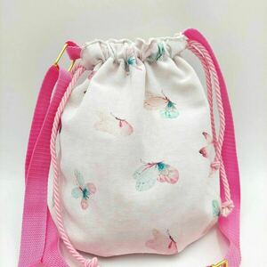 Παιδική τσάντα πουγκί απαλές πεταλούδες 28x24 - ύφασμα, πουγκί, χιαστί, πάνινες τσάντες, μικρές - 2