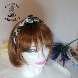 Στέκα Γυναικεία white and black με Κόμπο - ύφασμα, headbands - 3
