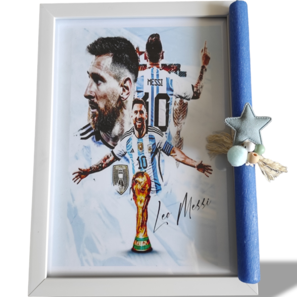 Λαμπάδα σετ με προσωποποιημένο κάδρο "Lionel Messi"(1) - αγόρι, λαμπάδες, σετ, σπορ και ομάδες, προσωποποιημένα