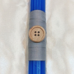 Χειροποίητη μπλε στρογγυλή ριγέ αρωματική λαμπάδα με κουμπί για αγόρια και άντρες - αγόρι, λαμπάδες, αγορίστικο - 2