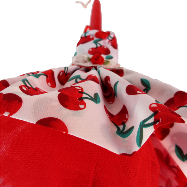 Λαμπάδα με φόρεμα "Κεράσια" κόκκινο κερί 40cm - κορίτσι, λαμπάδες, για παιδιά, πρώτο Πάσχα - 4