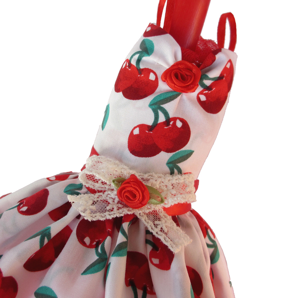 Λαμπάδα με φόρεμα "Κεράσια" κόκκινο κερί 40cm - κορίτσι, λαμπάδες, για παιδιά, πρώτο Πάσχα - 5