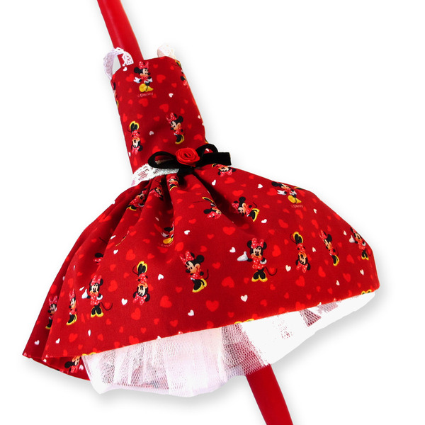 Λαμπάδα με φόρεμα "ποντικάκι" με κόκκινο κερί 40cm - κορίτσι, λαμπάδες, μπαλαρίνες, για παιδιά, ήρωες κινουμένων σχεδίων