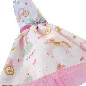 Λαμπάδα με βαμβακερό φόρεμα πριγκίπισσες με φούξια κερί 40cm - κορίτσι, λαμπάδες, για παιδιά - 2