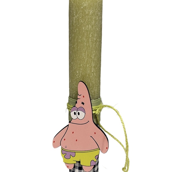 Πασχαλινή λαμπάδα Spongebob/Patrick - λαμπάδες, με ξύλινο στοιχείο - 3