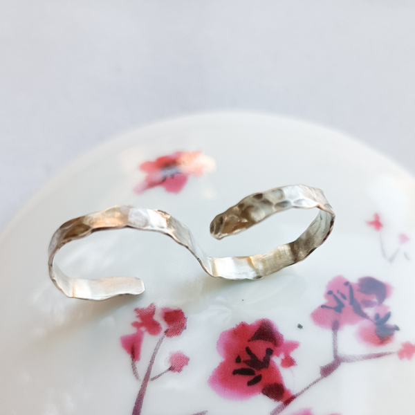 Διπλό ασημένιο δαχτυλίδι - ασήμι, minimal, βεράκια, αυξομειούμενα - 4