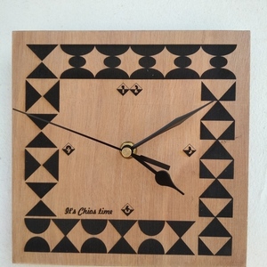 ΧΙΟΣ -Χειροποίητο ρολόι ξύλινο - ξύλο, τοίχου