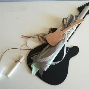 Λαμπάδα με μαυροπίνακα και μαγνητάκι ηλεκτρική κιθάρα - λαμπάδες, για παιδιά, για ενήλικες, για εφήβους - 4