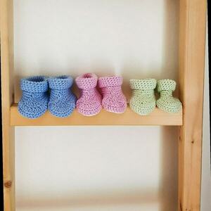 Baby booties/ Βρεφικά μποτάκια- πλεκτά - κορίτσι, crochet, βρεφικά - 4