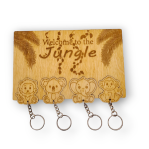 Κλειδοθήκη - puzzle μπρελόκ ''Welcome to the Jungle'' - ξύλο, σπιτιού