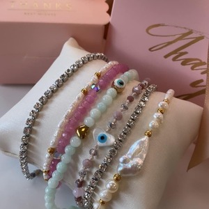 Βραχιόλι Πένυ - ημιπολύτιμες πέτρες, γυαλί, μάτι, κοσμήματα, χεριού - 3
