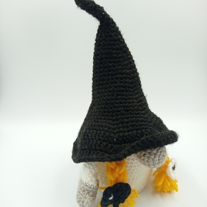 Πλεκτός νάνος-ξωτικό (gnome) yin-yang κορίτσι 23cm - ύφασμα, σπίτι, crochet, amigurumi, μινιατούρες φιγούρες - 2