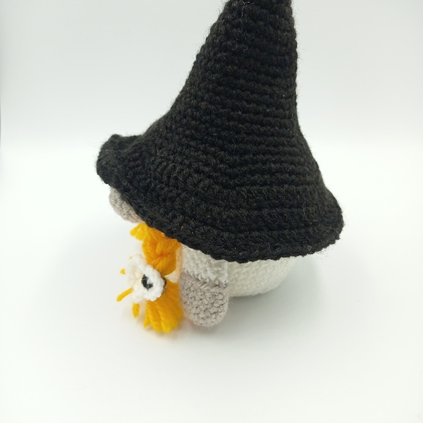 Πλεκτός νάνος-ξωτικό (gnome) yin-yang κορίτσι 23cm - ύφασμα, σπίτι, crochet, amigurumi, μινιατούρες φιγούρες - 4