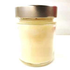 Χειροποίητο λευκό κερί σόγιας 156ml με άρωμα βανίλια σε γυάλινο βαζάκι με καπάκι 8Χ6εκ - αρωματικά κεριά - 4