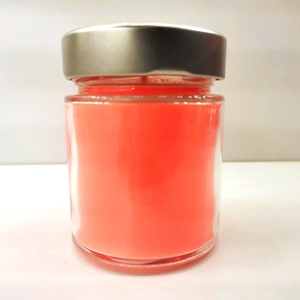 Χειροποίητο αρωματικό κερί σόγιας πορτοκαλί με άρωμα βανίλια σε βαζάκι 156ml με καπάκι 8εκ Χ6εκ - αρωματικά κεριά - 2