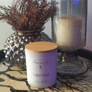 Φυτικό Αρωματικό Κερί Σόγιας Cotton Fresh 140gr - αρωματικά κεριά, διακοσμητικά, κερί σόγιας, vegan κεριά - 5