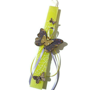 Πασχαλινή λαμπάδα με πεταλούδα μαγνητάκι - κορίτσι, λαμπάδες, πεταλούδα, για παιδιά, για εφήβους