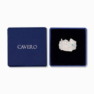 Cavero - Ναύκρατις / Επιροδιωμένο ασήμι 925 / Δαχτυλίδι με γαλάζιο ζιργκόν - ασήμι 925, ζιργκόν, επιροδιωμένα, αυξομειούμενα - 3