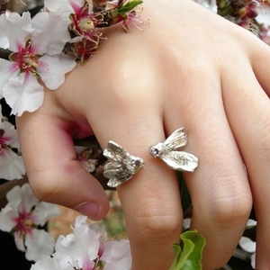 Ασημένιο Δαχτυλίδι - watch me blossom I - ασήμι 925, μεγάλα, άνοιξη, αυξομειούμενα - 3
