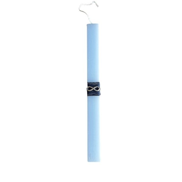Λαμπάδα αρωματική ανδρική γαλάζια με μεταλλικό άπειρο, 32 εκ. - αγόρι, λαμπάδες, άπειρο, για ενήλικες, για εφήβους