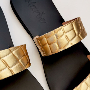 Handmade Leather Sandal : Sevasti - δέρμα, φλατ, slides - 3