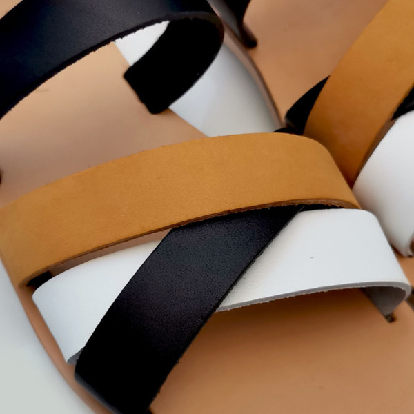 Handmade Leather Sandal : Atticus - δέρμα, χιαστί, φλατ - 2