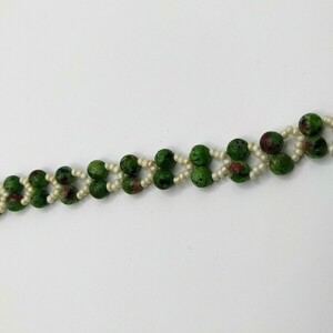Green Agate with Seed Beads Bracelet - χάντρες, boho, χεριού, αυξομειούμενα - 5