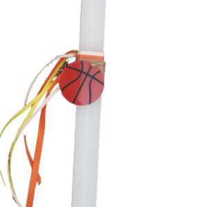 Αρωματική προσωποποιημενη λευκή λαμπάδα πλακέ ξυστη με μπάλα μπάσκετ - αγόρι, λαμπάδες, για παιδιά, για εφήβους, σπορ και ομάδες