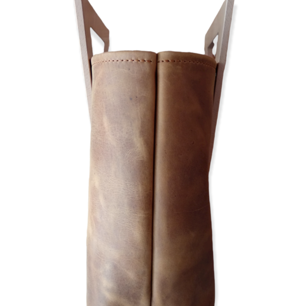Χειροποίητη Δερμάτινη γυναικεία τσάντα χειρός –KA203 - δέρμα, ξύλο, all day, χειρός, tote - 3