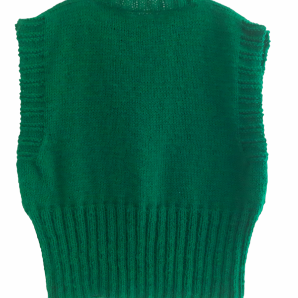 .Πλεκτό αμάνικο sweater - μαλλί, ακρυλικό - 2