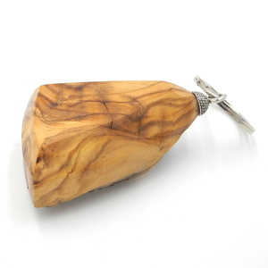 Μοναδικό χειροποίητο μπρελόκ από μασίφ ξύλο ελιάς 5 x 3 εκ. - ξύλο - 3