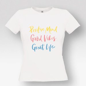 T-shirt γυναικείο λευκό "Positive mind" - γυναικεία