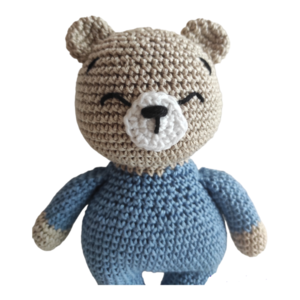 Χειροποίητο πλεκτό αρκουδάκι 22cm - crochet, λούτρινα, αρκουδάκι, amigurumi, πλεκτό ζωακι - 2