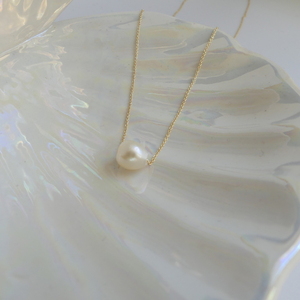 Επιχρυσωμένη ασημένια αλυσίδα (45 εκ) με μαργαριτάρι του γλυκού νερού - μαργαριτάρι, επιχρυσωμένα, ασήμι 925, μακριά, μενταγιόν - 2
