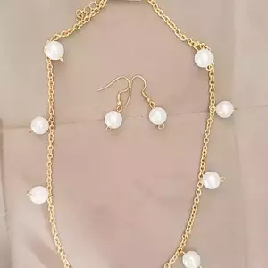 Pearl dream σετ κολιέ και σκουλαρίκια με συνθετικές περλες - ατσάλι, πέρλες, σετ κοσμημάτων - 2