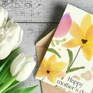 Κάρτα για τη γιορτή της μητέρας Flowers (εκτυπώσιμη) - κάρτες