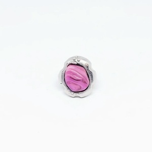"Pink Stone Ring" - ασήμι 925, κορώνα, μεγάλα, αυξομειούμενα