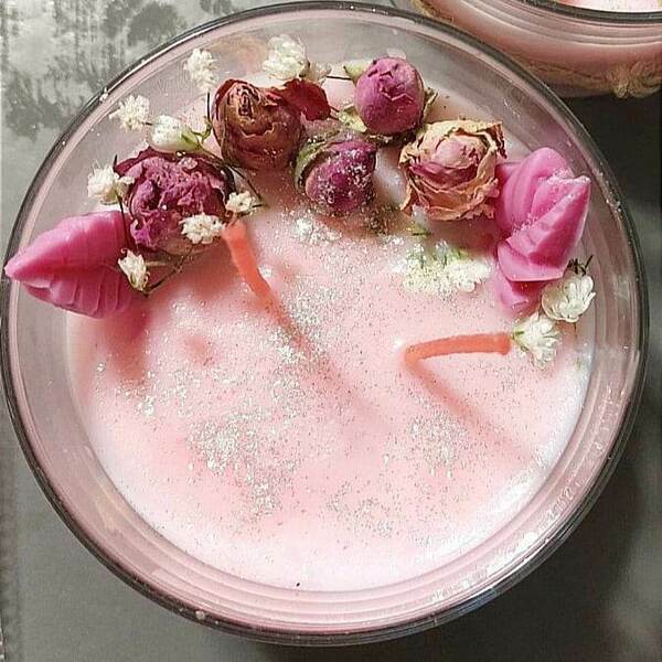 Τhe "Roses" candle - αρωματικά κεριά, κερί σόγιας - 2