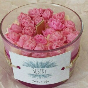 Τhe "Tiny Roses" candle - αρωματικά κεριά, κερί σόγιας - 2