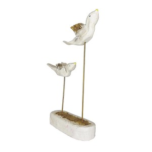 3D Χειροποίητα λευκά πουλιά από πηλό 12x23x45cm - πηλός, διακοσμητικά - 3