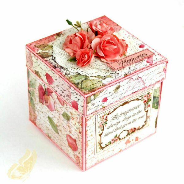 Explosion box - Κουτί έκπληξη και μίνι άλμπουμ για όποιον αγαπά τα λουλούδια - άλμπουμ, για φωτογραφίες, δώρα για γυναίκες, ημέρα της μητέρας, αναμνηστικά δώρα