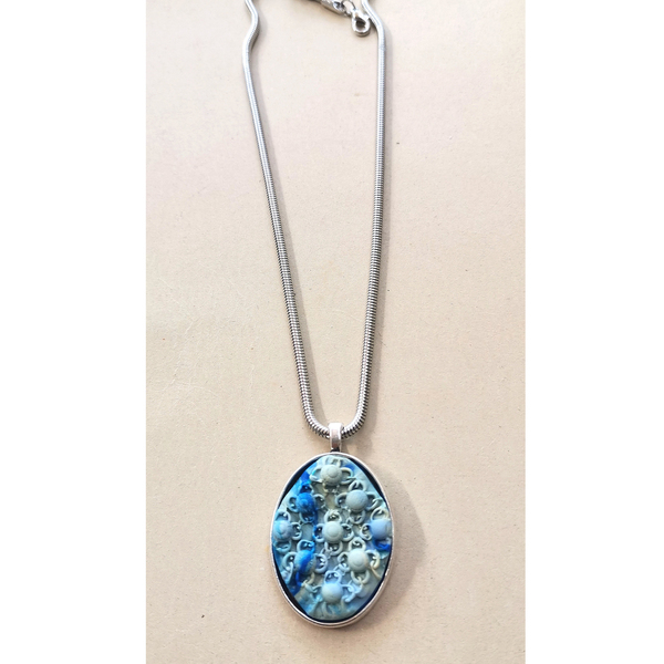 "old glory" Handcarved pendant (24cm total height) - ορείχαλκος, πηλός, κοντά, boho, μενταγιόν
