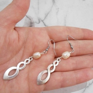 Σκουλαρίκια με μεταλλικά στοιχεία, charms και χάντρες Celtic knot Earrings - χάντρες, ατσάλι, μεταλλικά στοιχεία, κρεμαστά, γάντζος - 5