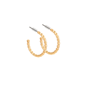 Σκουλαρίκια Κρικάκια Επίχρυσα ''Golden Rope'' - επιχρυσωμένα, ορείχαλκος, κρίκοι, μικρά, boho
